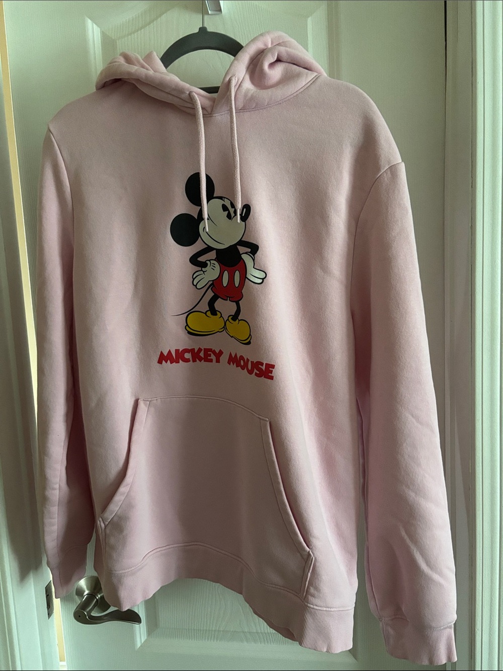 H&M Light Pink Mickey Mouse Graphic Hoodie